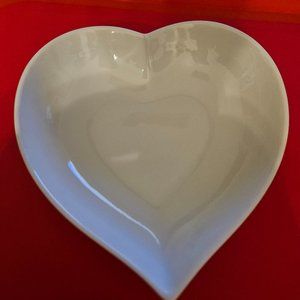 white shaped heart dish Limoges France